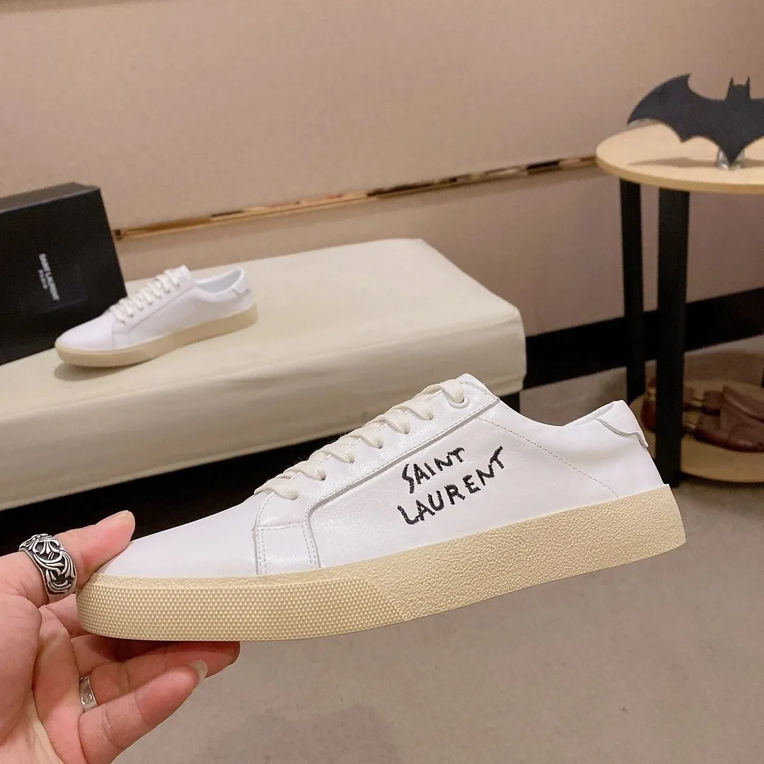 Saint Laurent White Logo Sneakers — Photo 5
