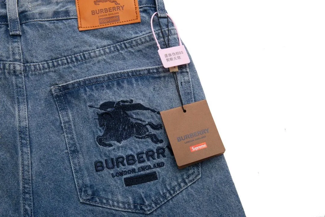 Burberry Embroidered Denim Jeans — Photo 8