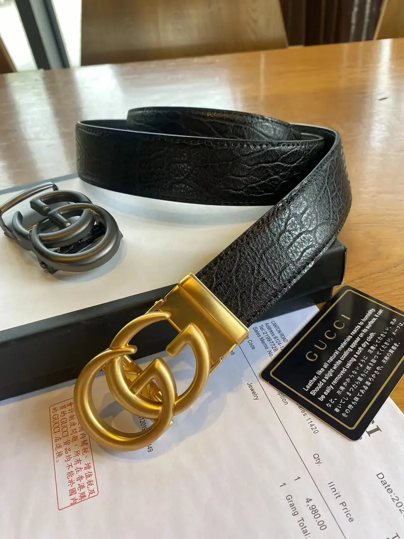Gucci GG Buckle Leather Belt — Photo 2