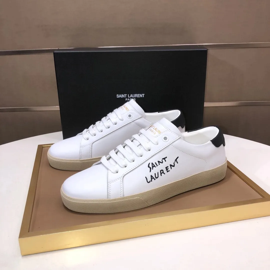 Saint Laurent White Logo Sneakers — Photo 11