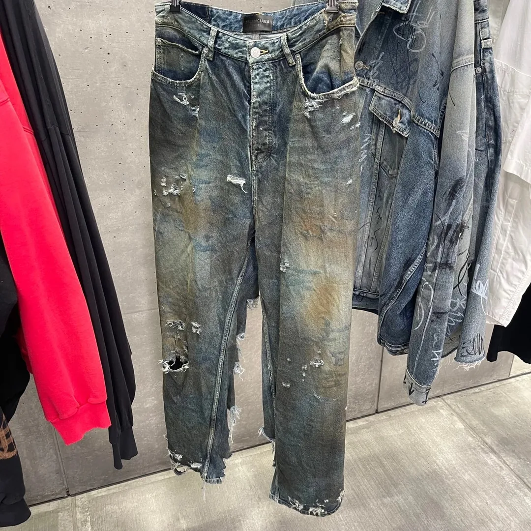Balenciaga Washed Distressed Denim Jeans — photo 4