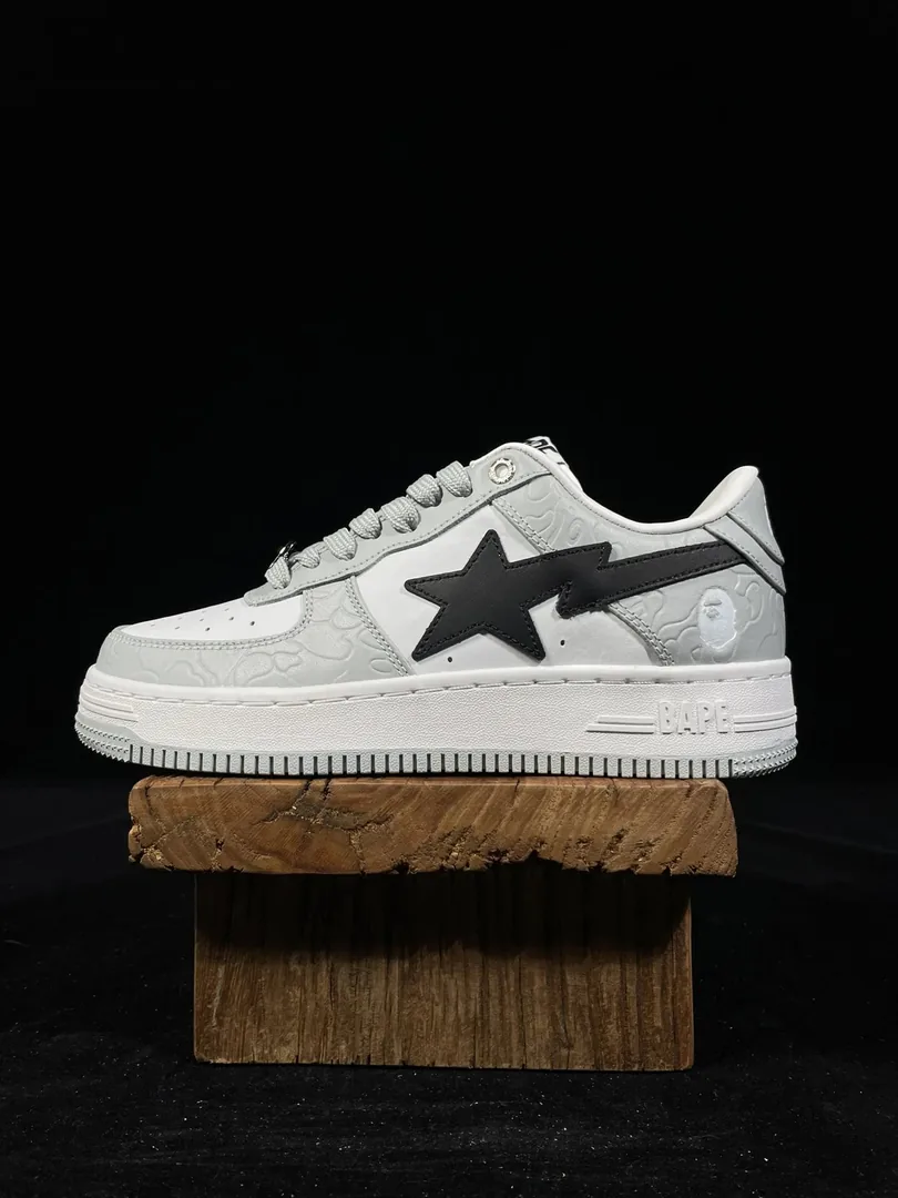 Bape Sta White Black Bapesta Low Sneakers