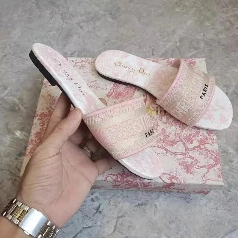 Dior Christian Dior Paris Embroidered Slides — QC
