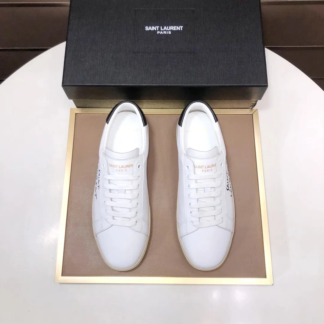 Saint Laurent White Logo Sneakers — Photo 9