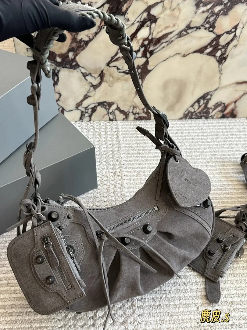 Balenciaga Le Cagole Suede Shoulder Bag — QC