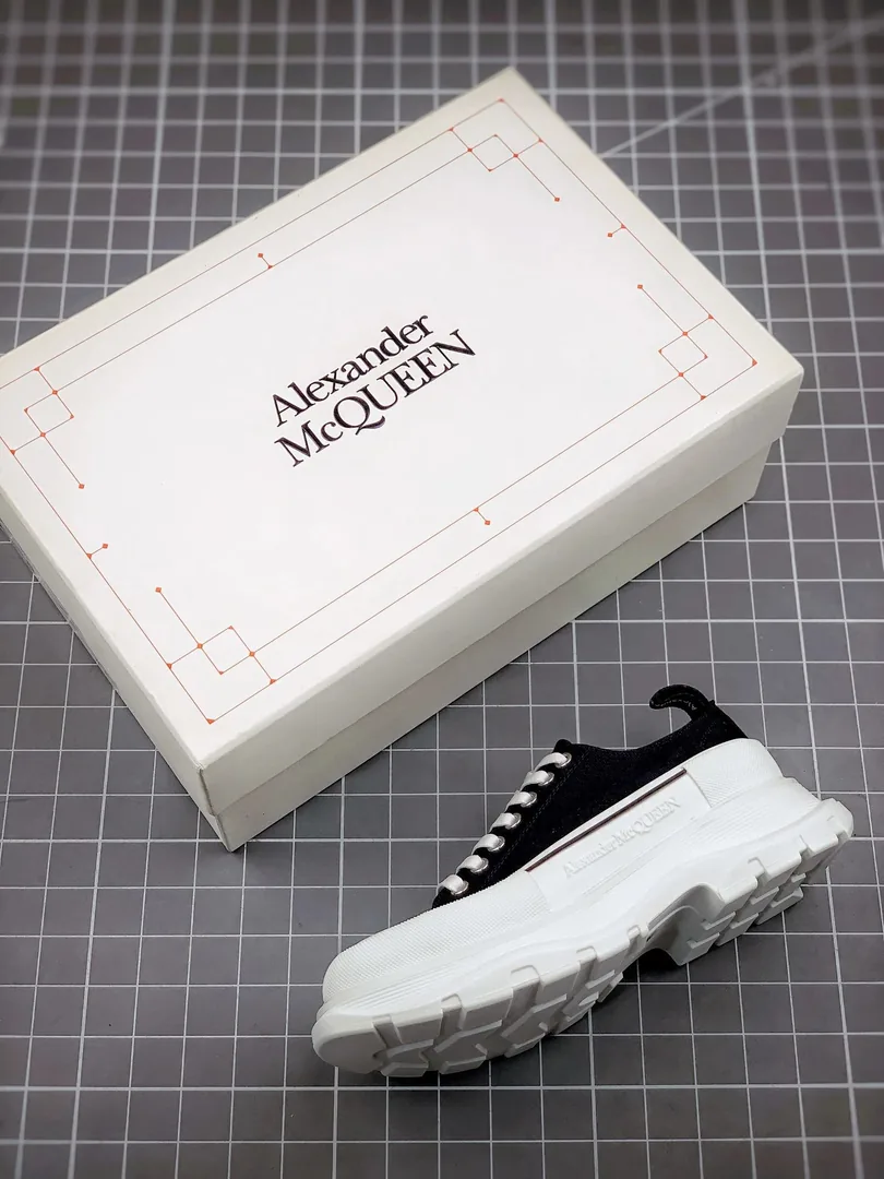 Alexander McQueen White Platform Canvas Shoes — Photo 9