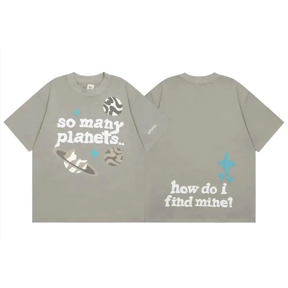 Cartoon Foam Print Crewneck T-Shirt — Photo 11