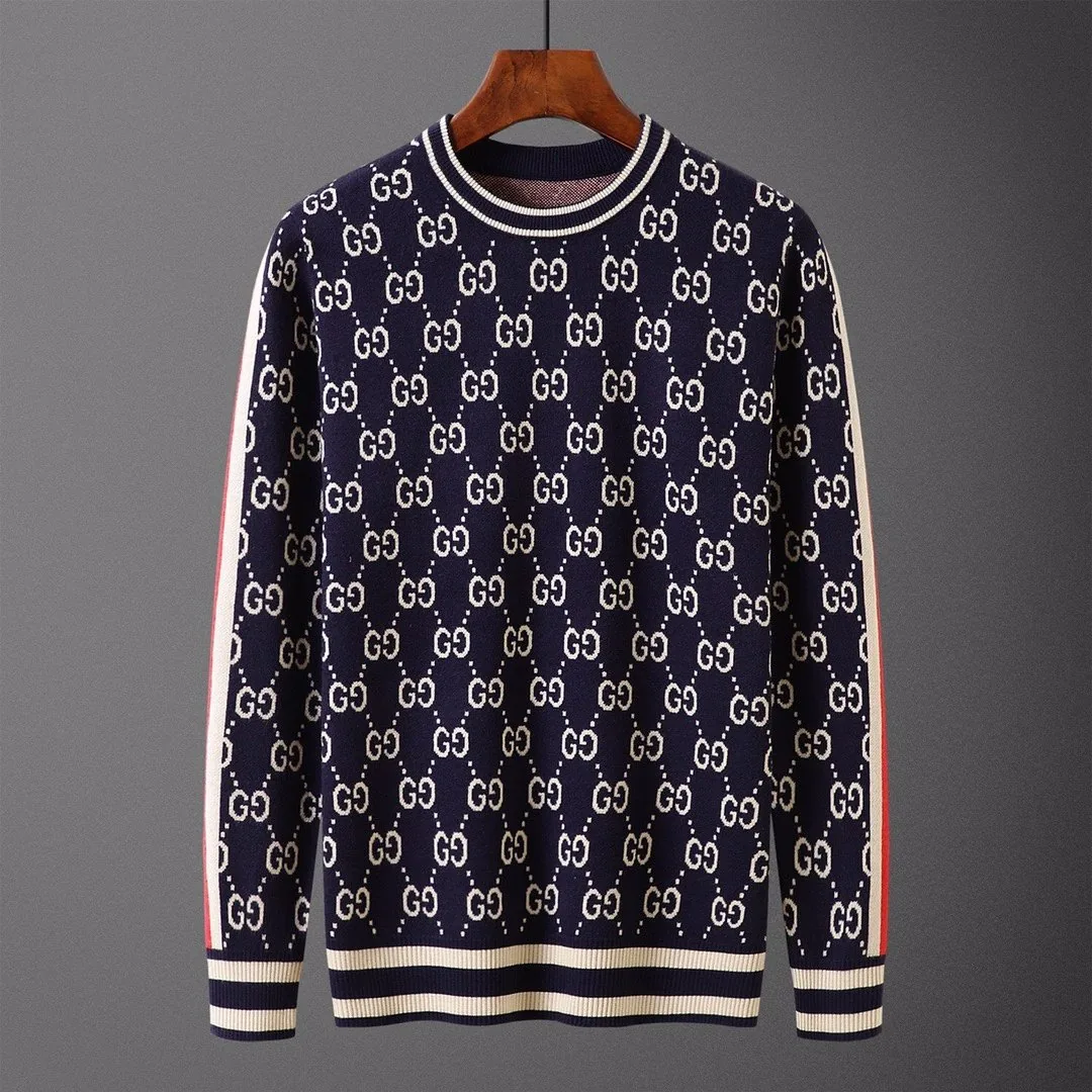 Crewneck Letter Jacquard Knit Sweater — Photo 4