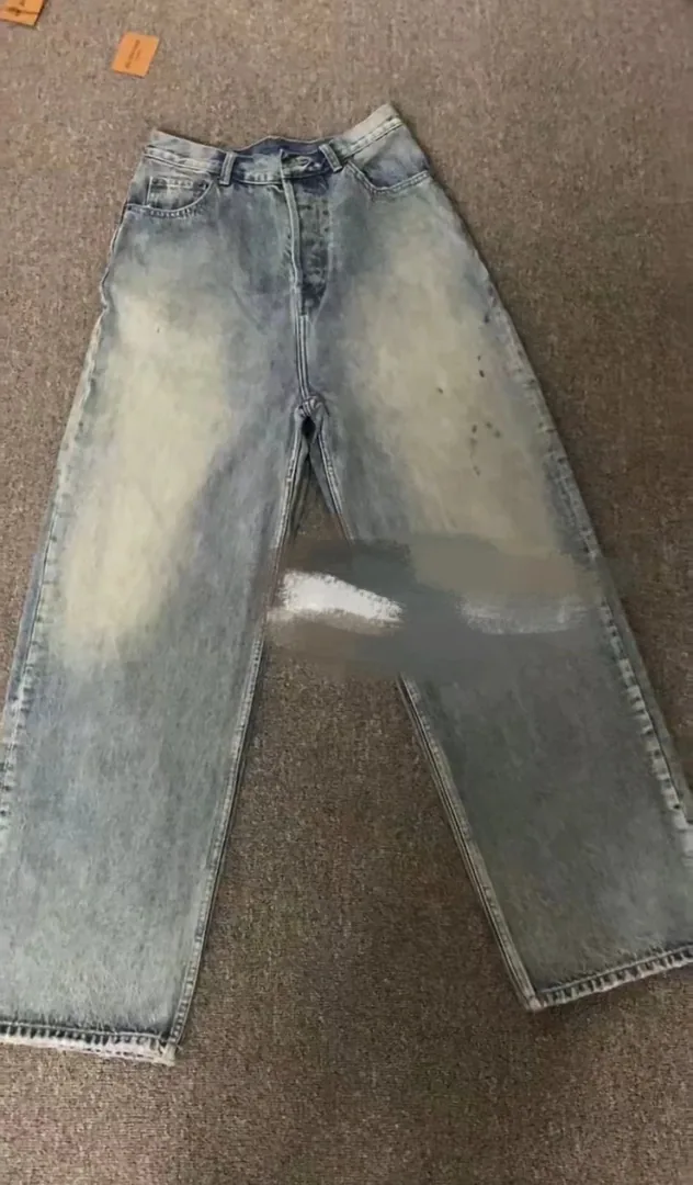 Washed Blue Straight-Leg Denim Jeans — photo 12