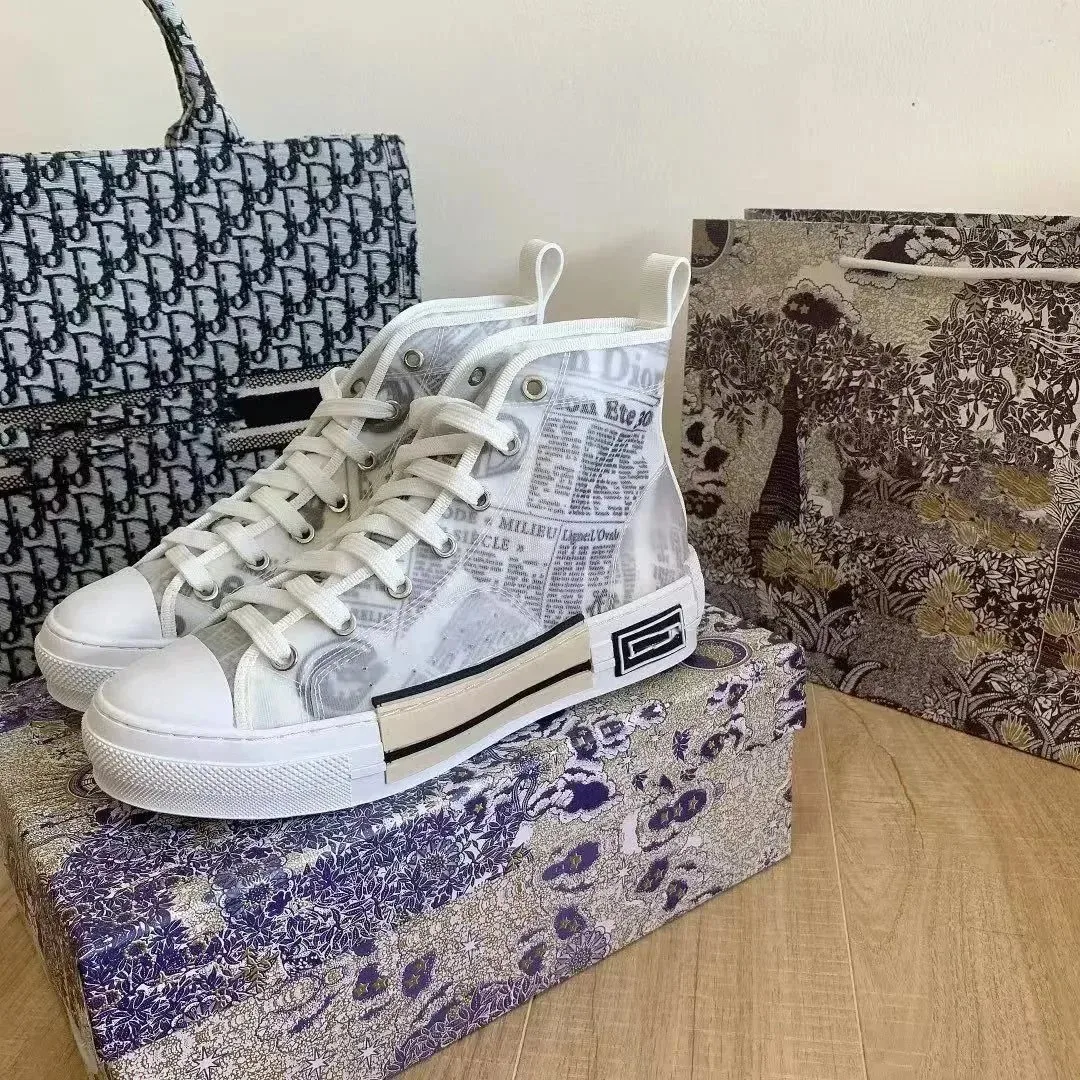 Dior B23 Grey Bee-Print Sneakers — Photo 8