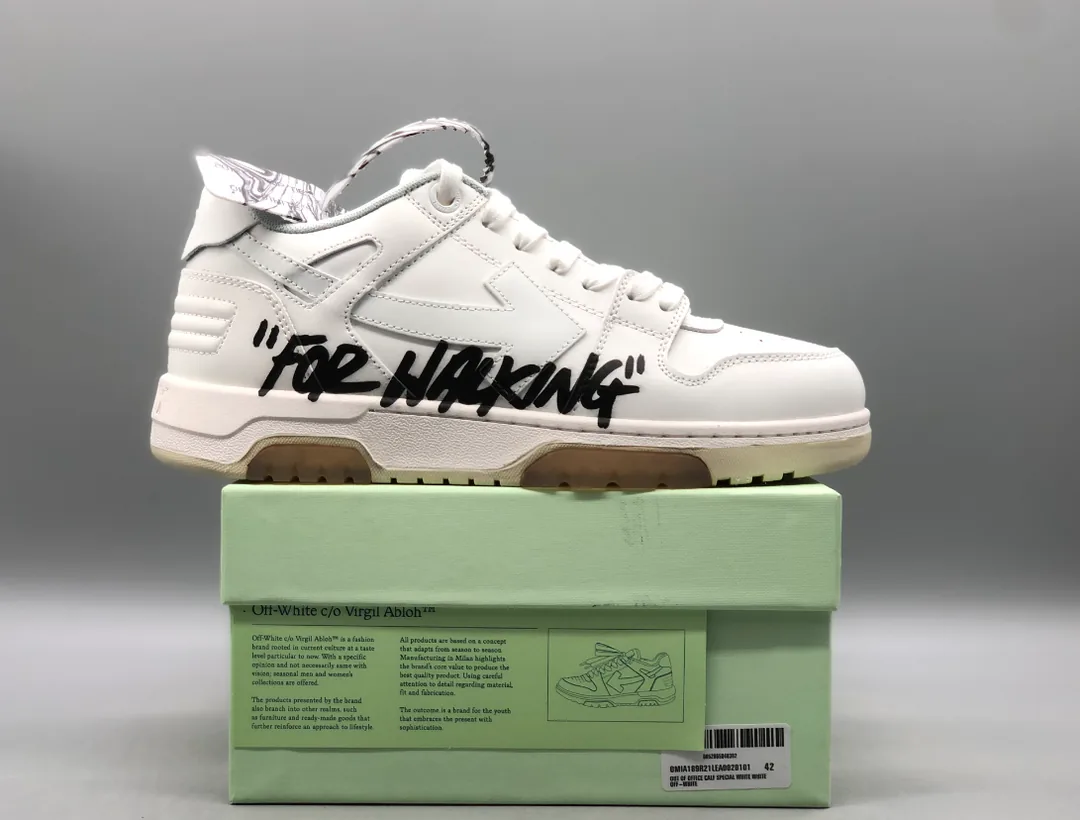 Off-White Out Of Office Black White Lace-Up Running Shoes — QC
