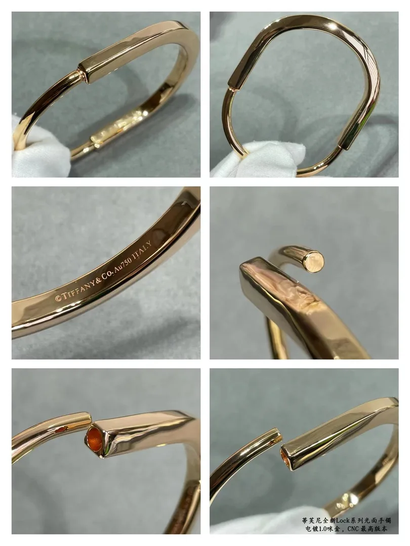 Gold Plated Smooth Lock Bracelet — Photo 3
