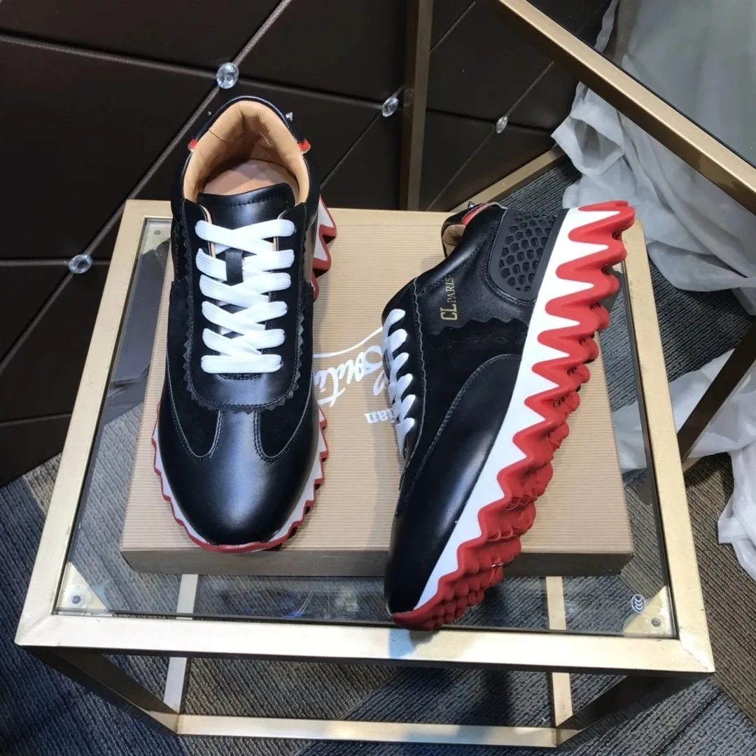 Christian Louboutin Red White Red-Sole Sneakers — Photo 2