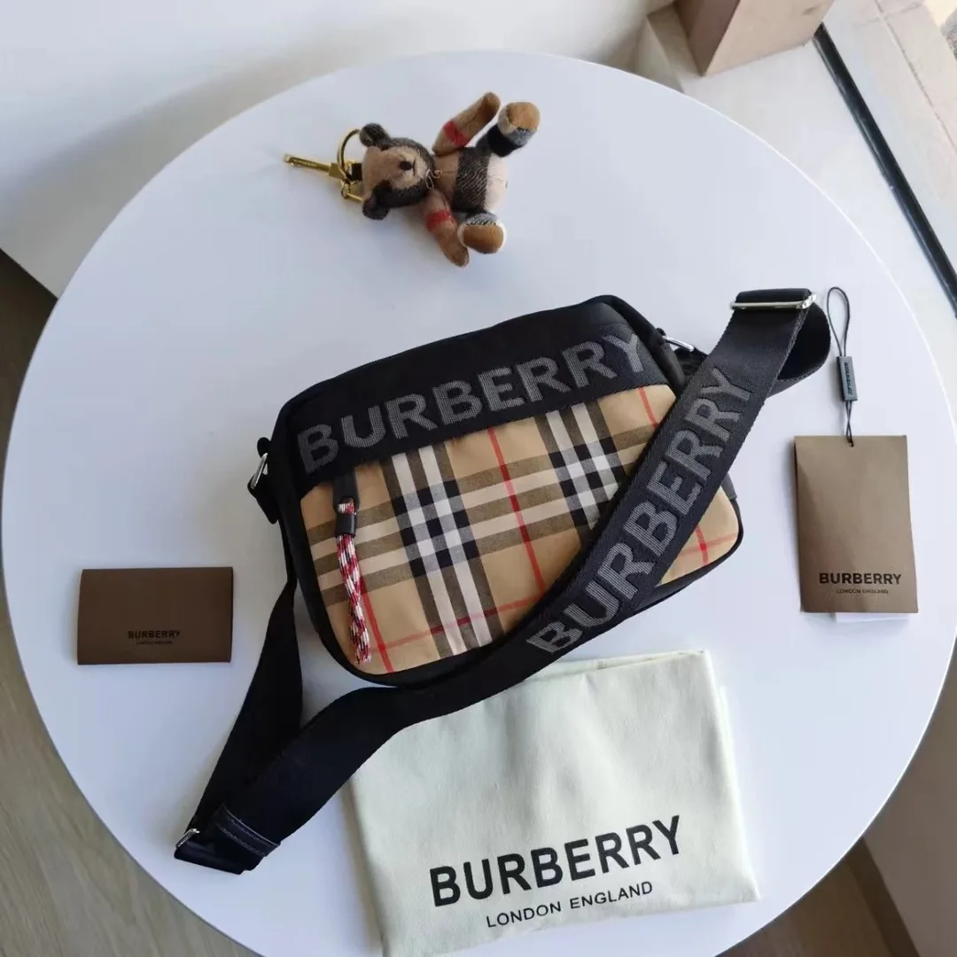 Burberry Check Leather Crossbody Bag — Photo 10