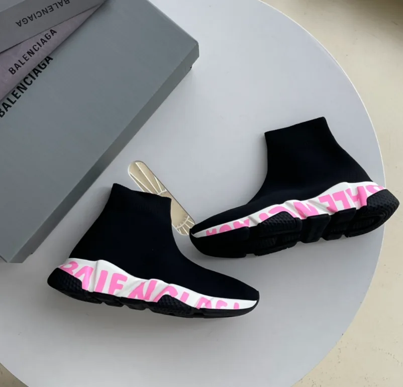 Balenciaga Speed Trainer Black White Sock Slip-Ons — photo 5