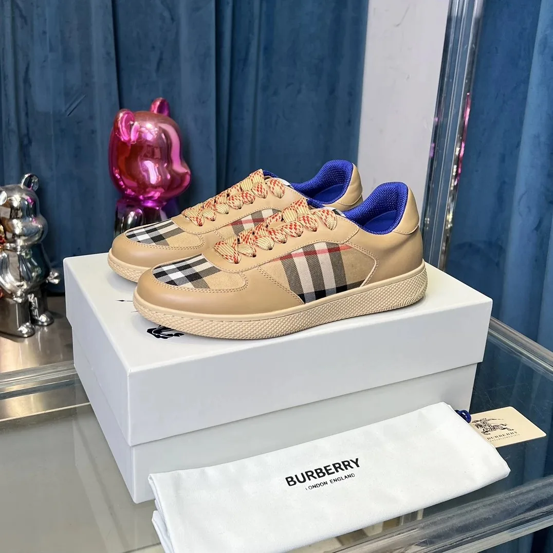 Burberry Vintage Check Sneaker White Leather Sneakers — QC
