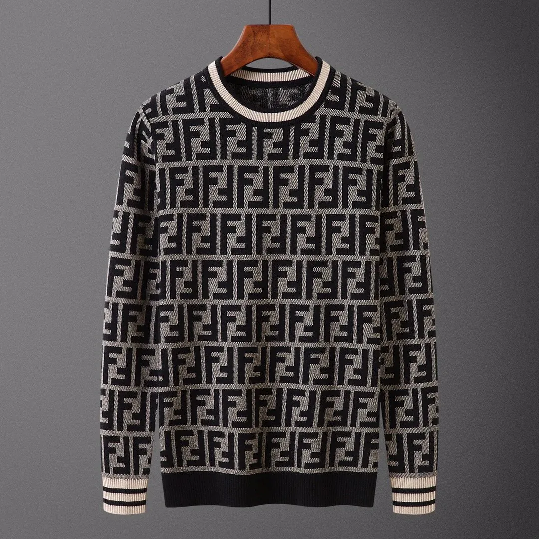 Letter Jacquard Crewneck Knit Sweater — Photo 4
