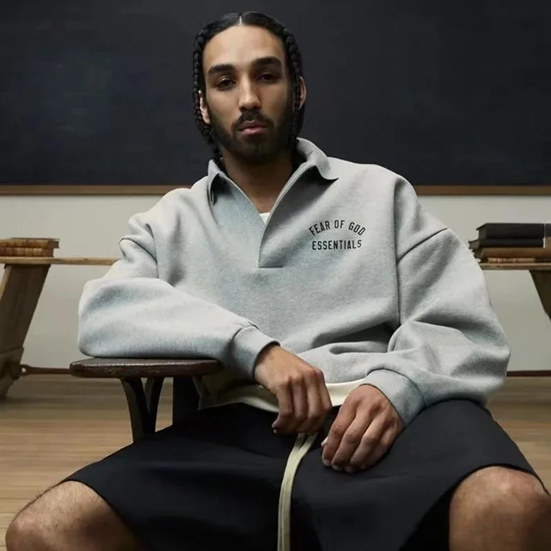 Fleece Polo Long-Sleeve Sweatshirt — photo 5