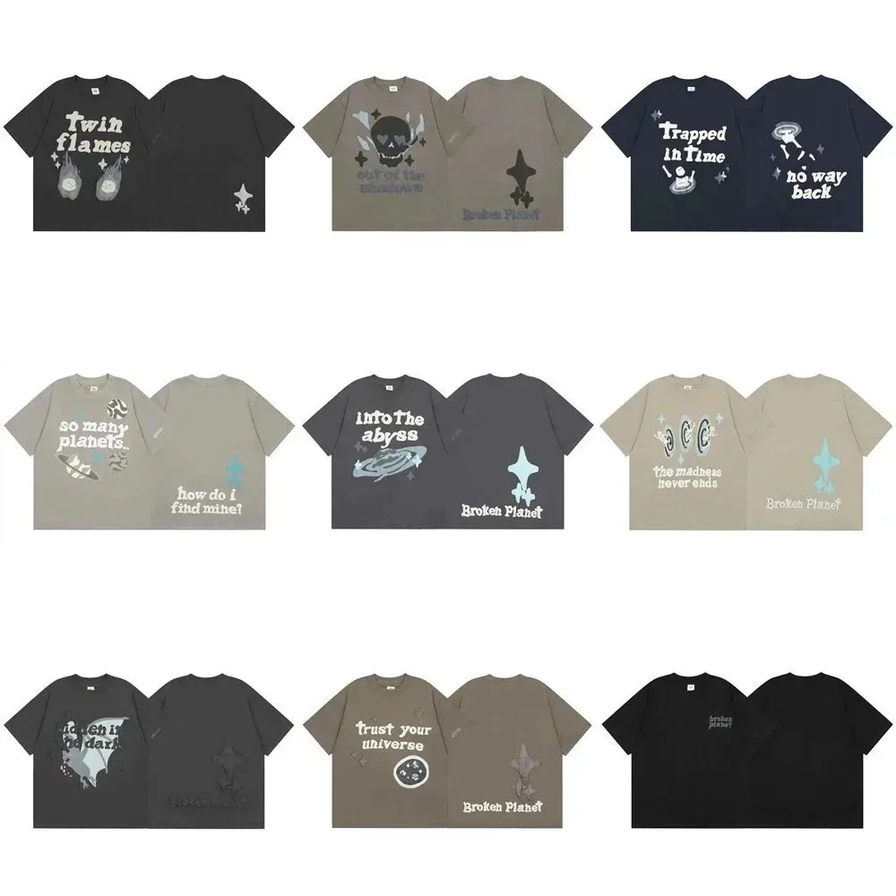 Cartoon Foam Print Crewneck T-Shirt