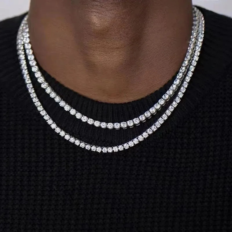 Rhinestone Tennis Chain Necklace — Photo 4