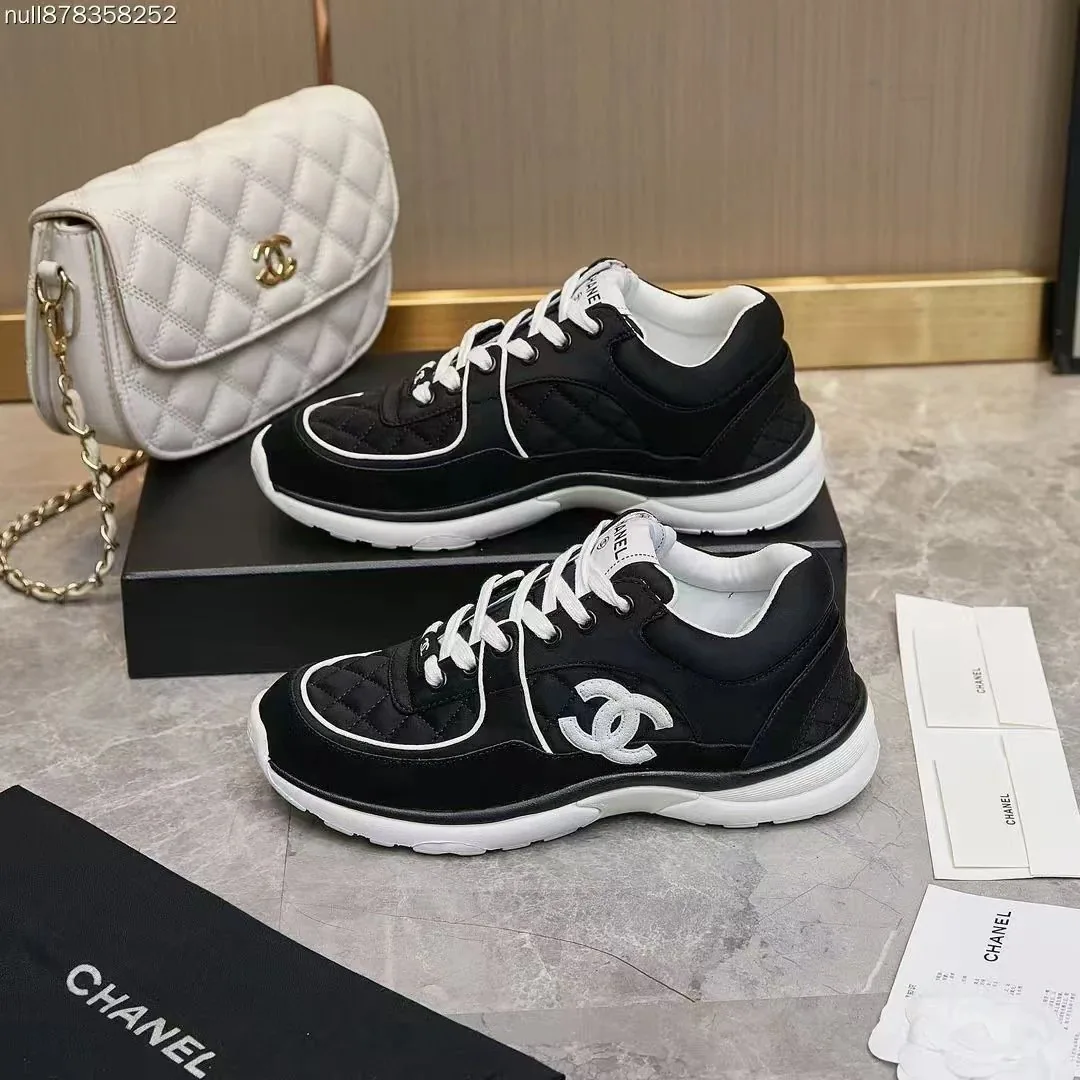 Chanel Navy Solid Low-Top Trainers — QC