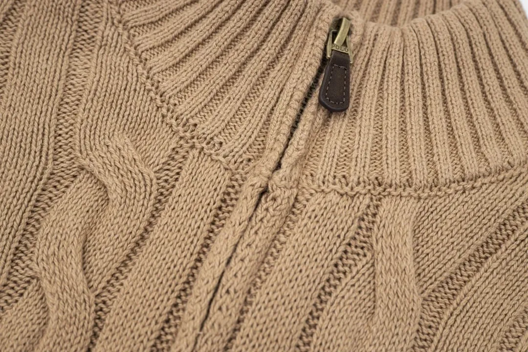 Half-Zip Cable Knit Sweater — photo 7