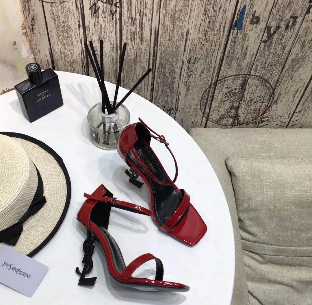 Saint Laurent Opyum Black White High Heels — Photo 2