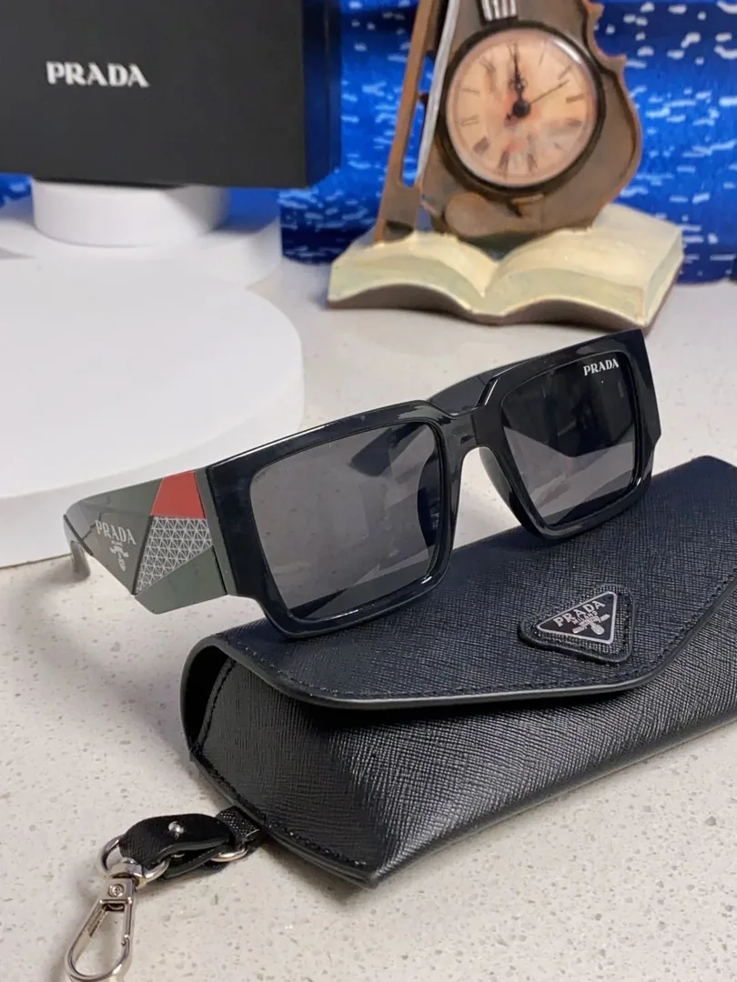 Prada Logo Rectangular Sunglasses — Photo 10