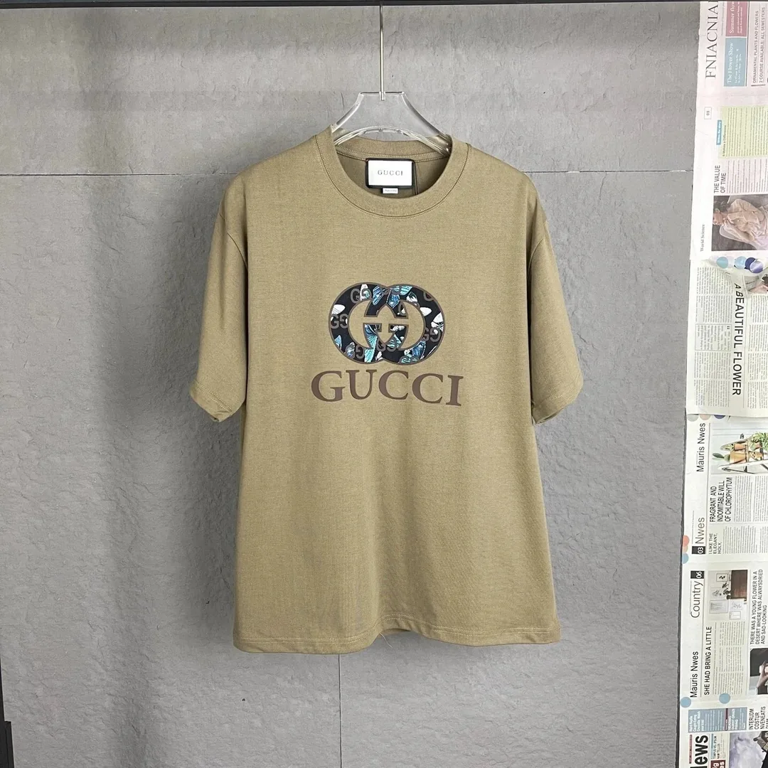 Cotton Crewneck Letter Print T-Shirt