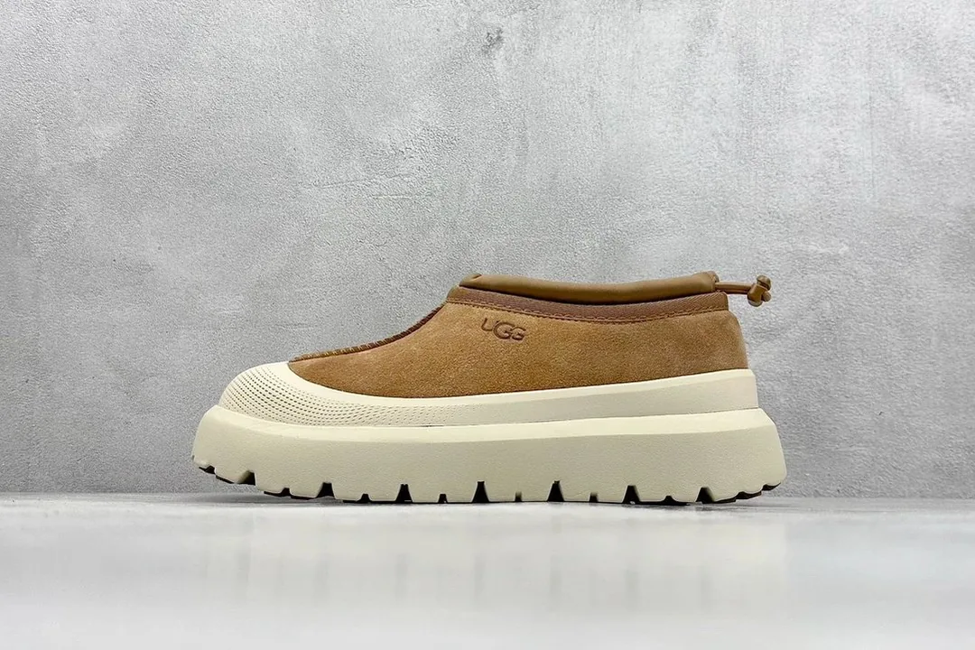 UGG Tasman Weather Hybrid Beige Shearling Waterproof Snow Boots