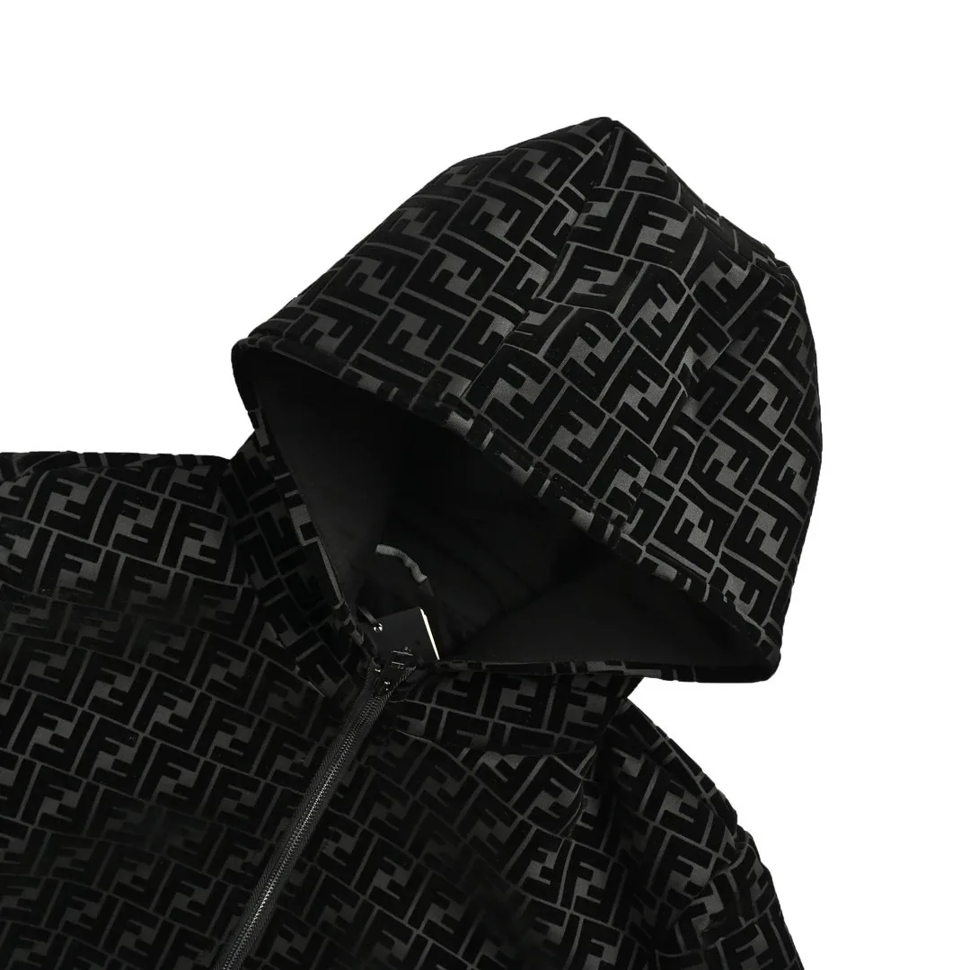 Fendi Flocked Monogram Hooded Jacket — Photo 6