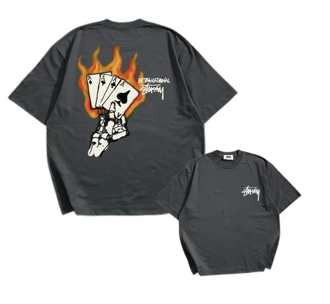 Stussy Flaming Cards T-Shirt — QC