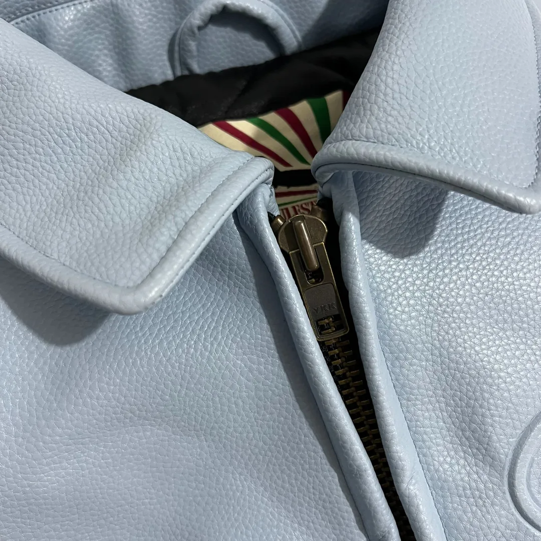 Corteiz Blue Leather Jacket — Photo 5