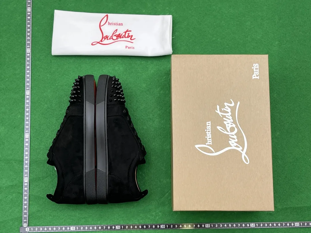 Christian Louboutin Louis Junior Spikes Studded Red Sneakers