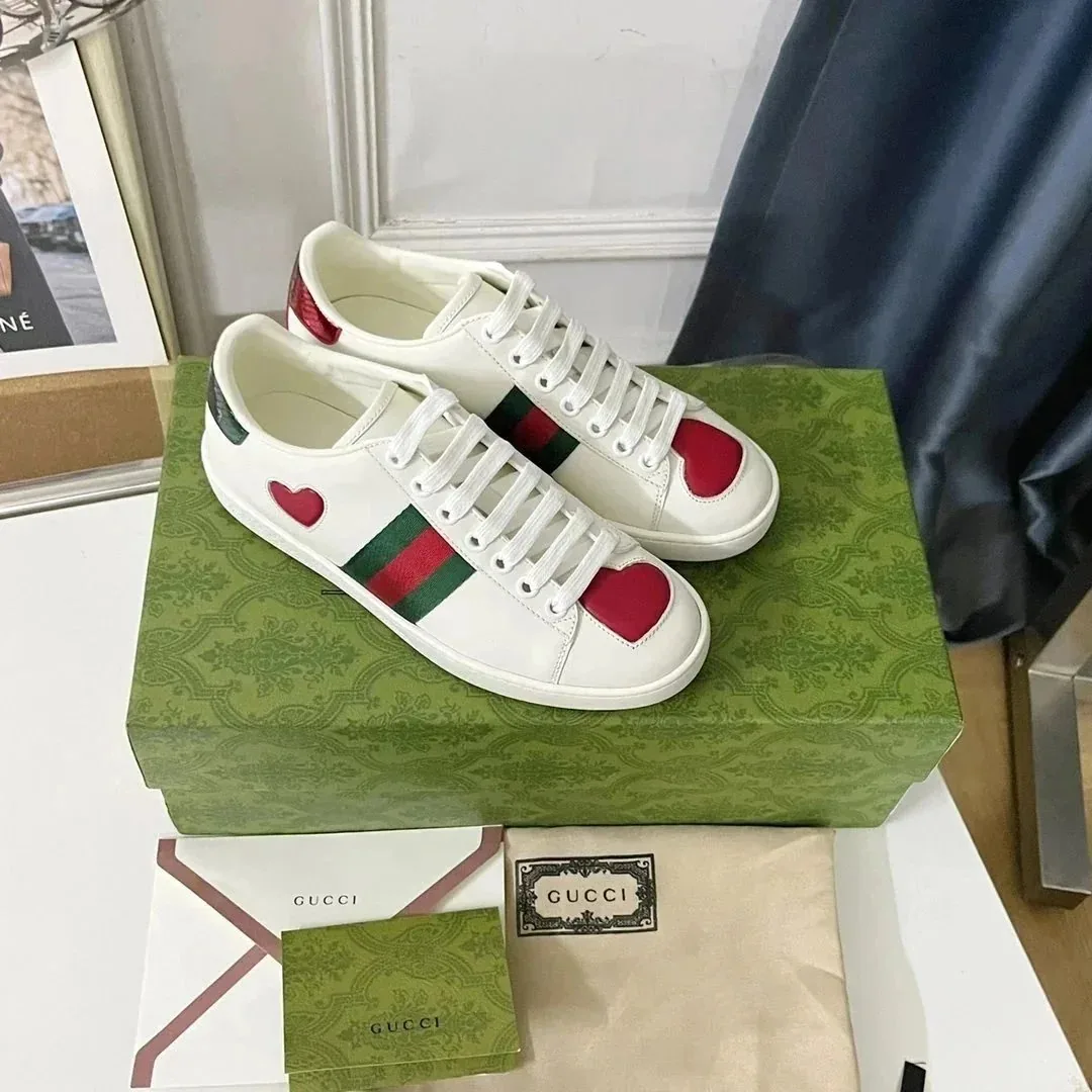Gucci Ace Beige Retro Low-Tops — Photo 14