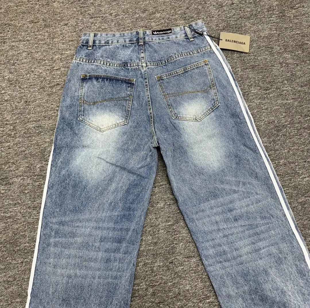 Washed Heavyweight Striped Jeans — photo 8