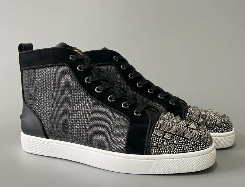 Christian Louboutin Louis Spikes Black Court Trainers — Photo 5