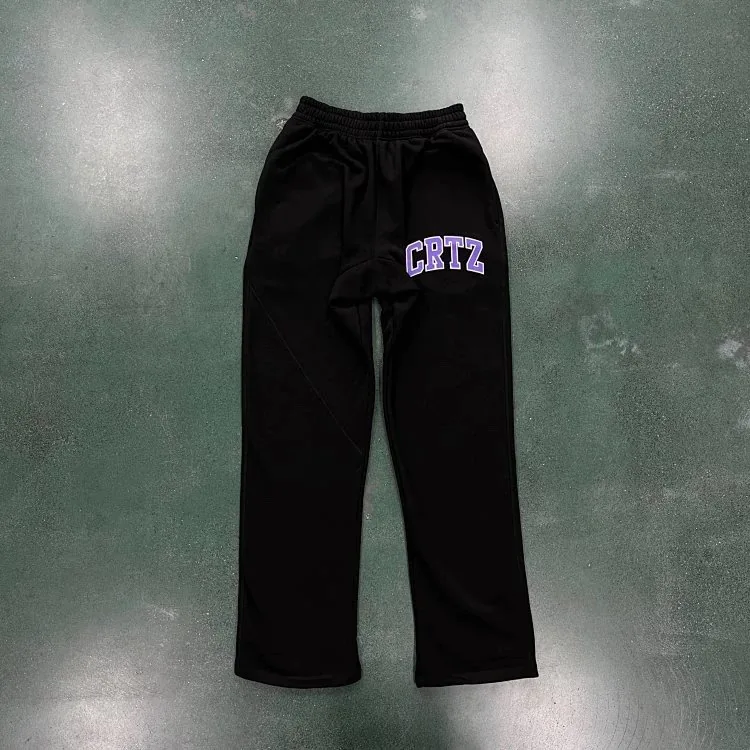 Corteiz Black Purple Straight Pants