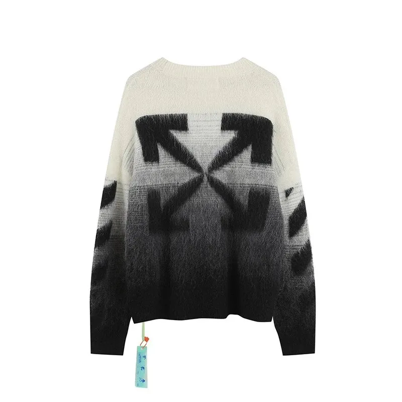 Gradient Arrow Mohair Knit Sweater — QC