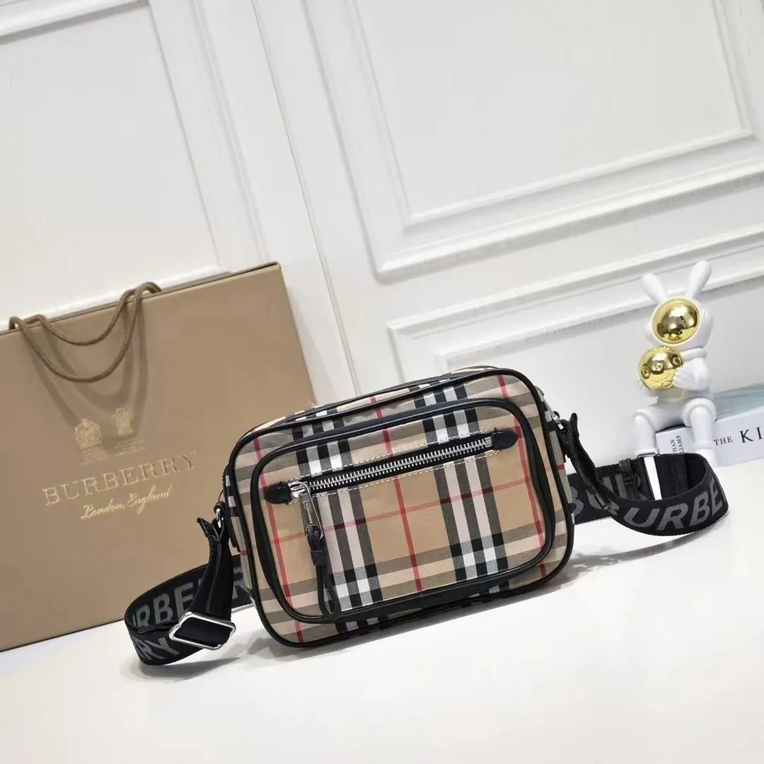 Burberry Check Leather Crossbody Bag