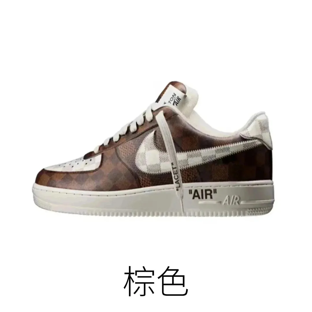 Louis Vuitton LV x Nike Air Force 1 Red White Sneakers — QC