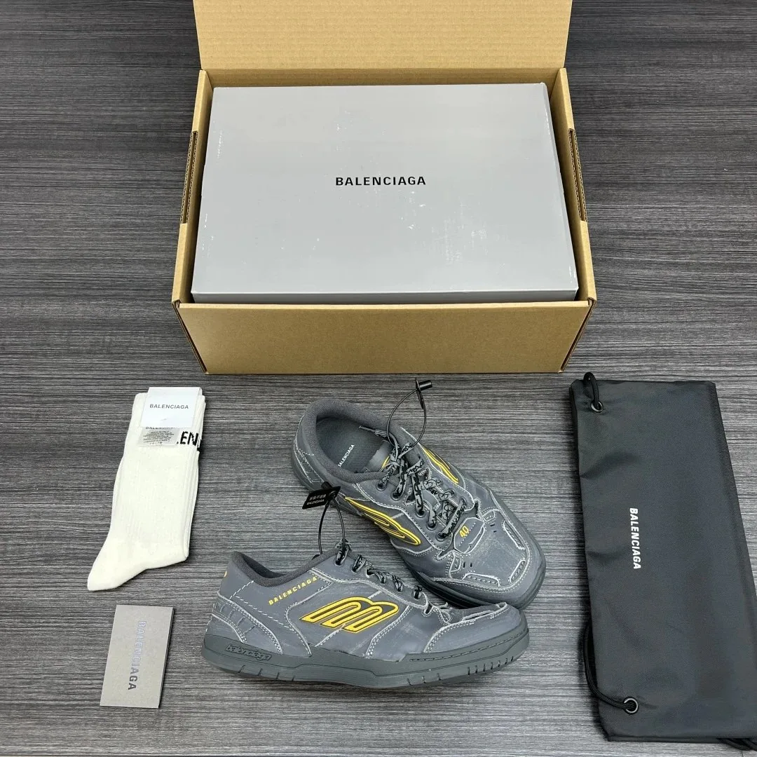Balenciaga Hamptons Distressed Leather Lace Up Shoes — QC