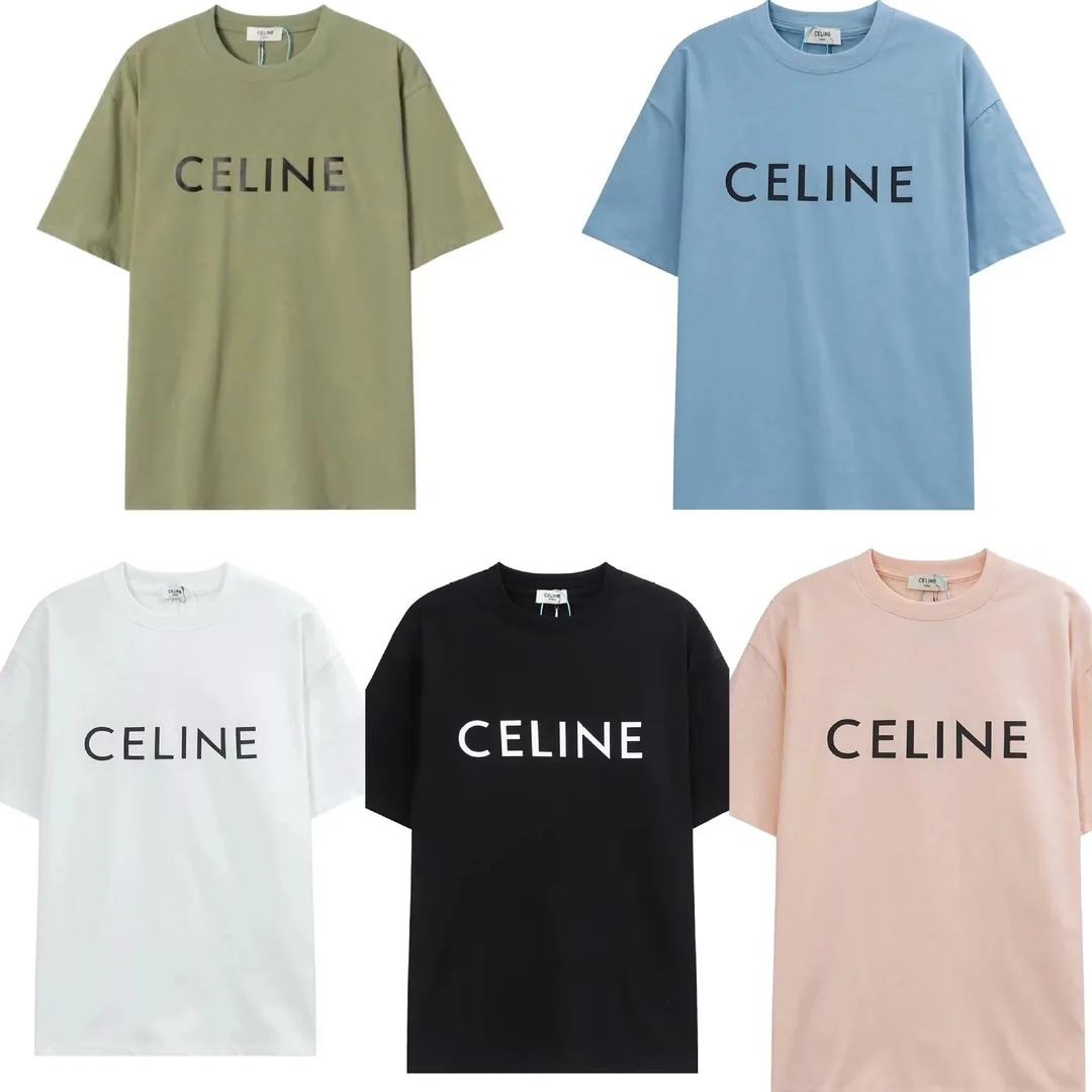 Celine Letter Print Cotton T-Shirt