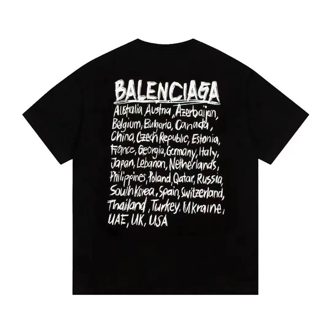 Balenciaga Country List Print T-Shirt