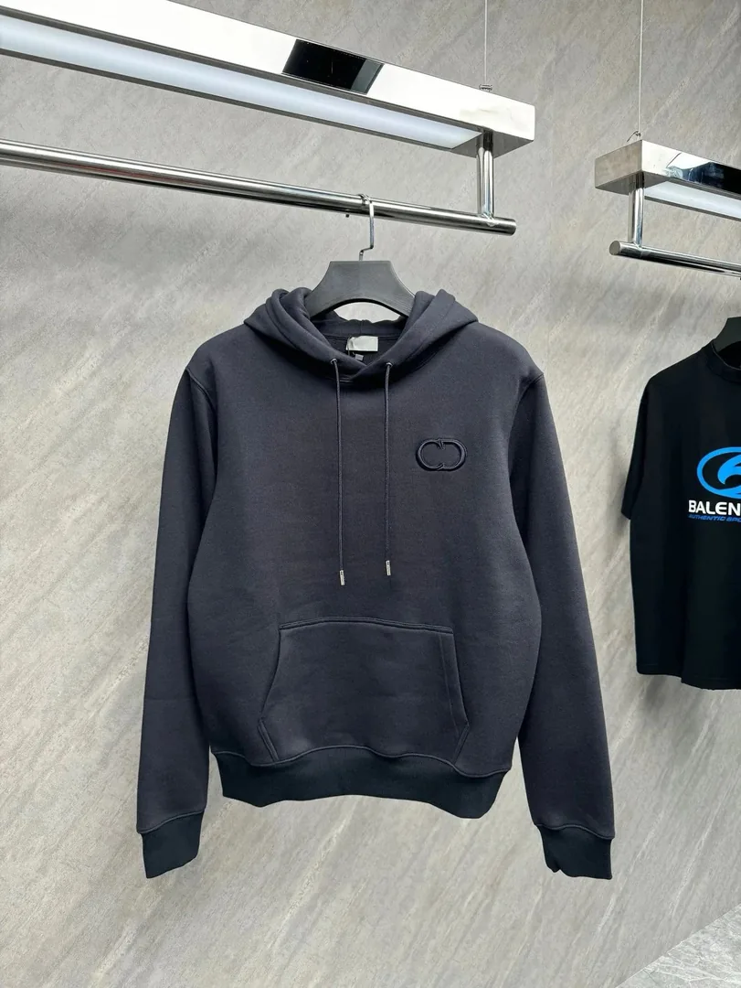 Dior CD Logo Dark Grey Hoodie — Photo 3