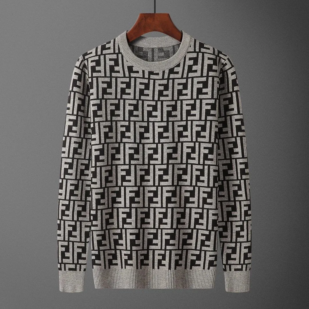 Letter Jacquard Crewneck Knit Sweater — Photo 2
