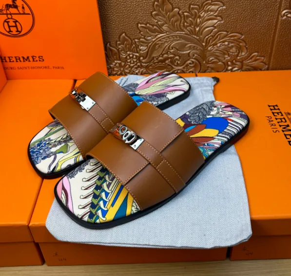 Hermes Chypre Leather Sandals — QC