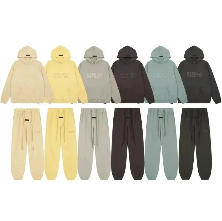 Essentials Silicone Letter Fleece Hoodie Set