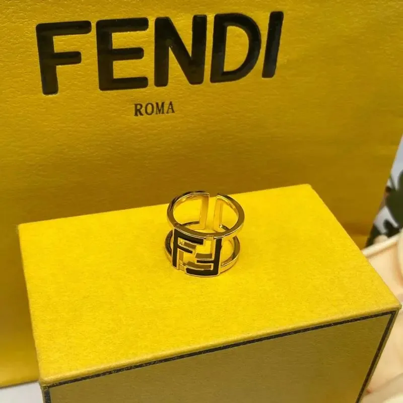 Fendi Enamel Letter Open Ring — Photo 3