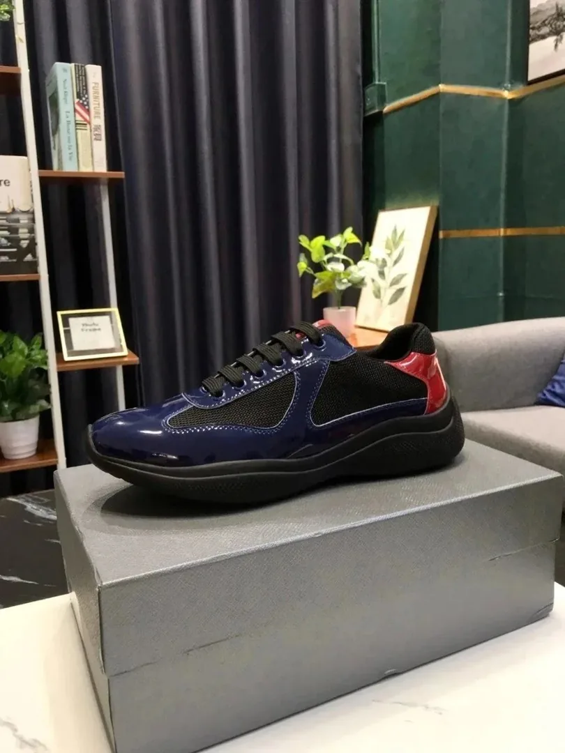 Prada Americas Cup Leather Low-Top Sneakers — Photo 13